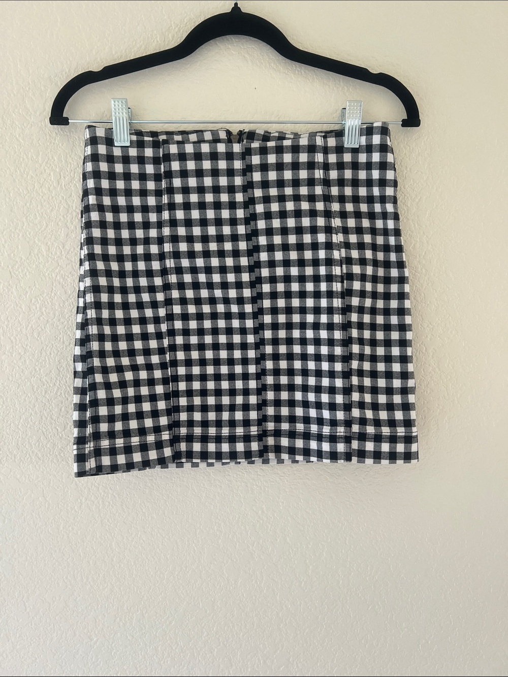 Free People, Women's Size 4 Gingham Check Black and White Mini Skirt NWOT